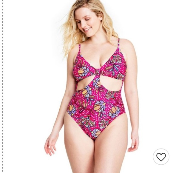 Floral Print Front Cutout One Piece Swimsuit - Tabitha Brown for Target ? - Picture 1 of 16